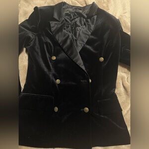 Missguided Black Velvet military Blazer new no tags